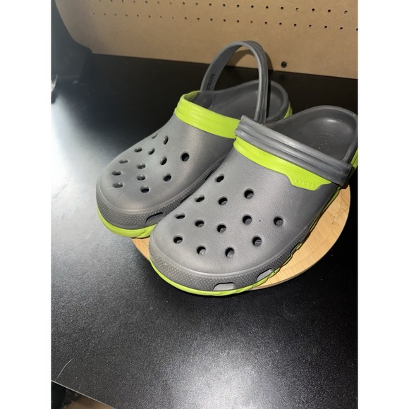 Crocs All Terrain‎ Size 12 Men Gray And Green EUC - Picture 2 of 7